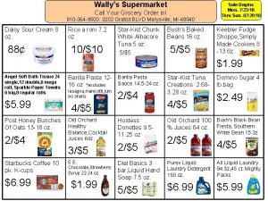 Wallys Supermarket Call Your Grocery Order in 810