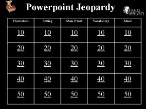 Powerpoint Jeopardy Characters Setting Main Event Vocabulary Mood