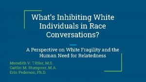 Whats Inhibiting White Individuals in Race Conversations A