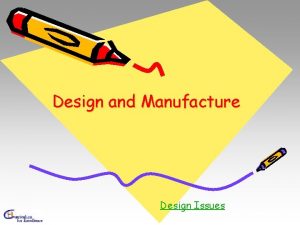 Design and Manufacture Design Issues When designing products