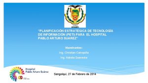 PLANIFICACIN ESTRATGICA DE TECNOLOGA DE INFORMACIN PETI PARA