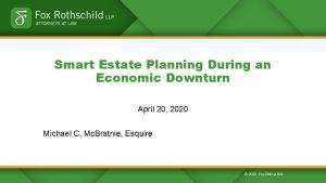 Smart Estate Planning During an Economic Downturn April