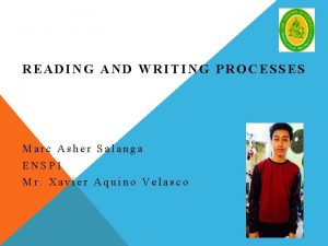 READING AND WRITING PROCESSES Marc Asher Salanga ENSP