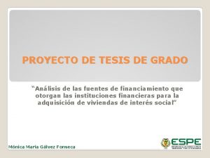 PROYECTO DE TESIS DE GRADO Anlisis de las