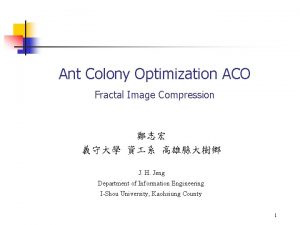 Ant Colony Optimization ACO Fractal Image Compression J