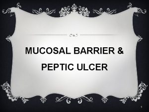 MUCOSAL BARRIER PEPTIC ULCER 1 GASTRIC MUOSAL BARRIER
