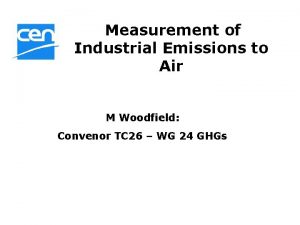 Measurement of Industrial Emissions to Air M Woodfield