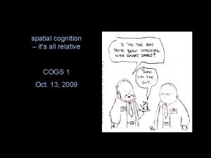 spatial cognition its all relative COGS 1 Oct