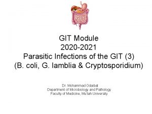 GIT Module 2020 2021 Parasitic Infections of the