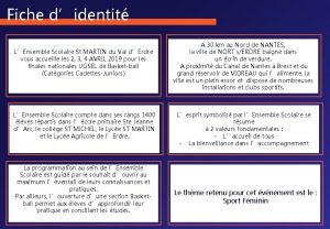 Fiche didentit LEnsemble Scolaire St MARTIN du Val