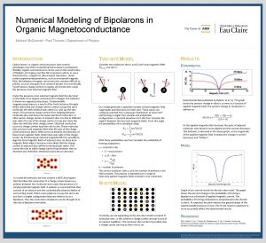 Numerical Modeling of Bipolarons in Organic Magnetoconductance Michael