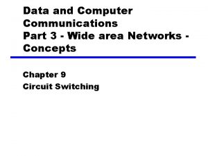 Data and Computer Communications Part 3 Wide area