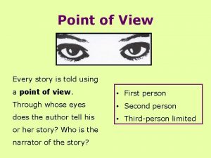 Point of View Every story is told using