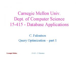 Carnegie Mellon Univ Dept of Computer Science 15