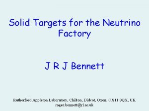 Solid Targets for the Neutrino Factory J R
