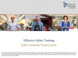 Effective Safety Training Safety Leadership Training Series Our