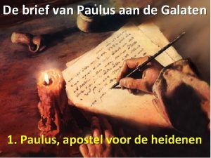 De brief van Paulus aan de Galaten 1