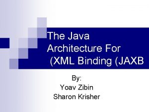 The Java Architecture For XML Binding JAXB By