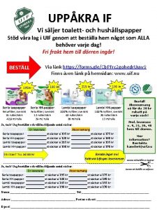 UPPKRA IF Vi sljer toalett och hushllspapper Std