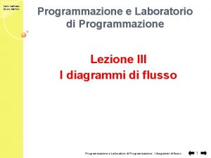 Carlo Gaibisso Bruno Martino Programmazione e Laboratorio di