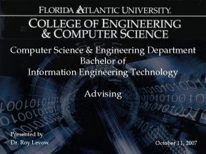 Computer Science Engineering Department Bachelor of Information Engineering