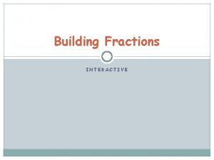 Building Fractions INTERACTIVE Start with Level 1 Start