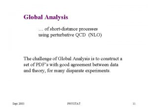 Global Analysis of shortdistance processes using perturbative QCD