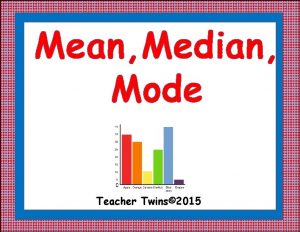 Mean Median Mode Teacher Twins 2015 Warm Up