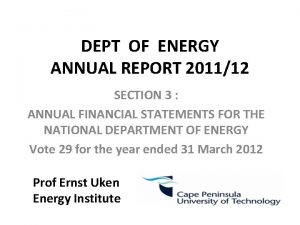 DEPT OF ENERGY ANNUAL REPORT 201112 SECTION 3