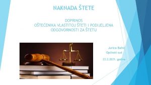 NAKNADA TETE DOPRINOS OTEENIKA VLASTITOJ TETI I PODIJELJENA