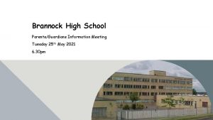 Brannock High School ParentsGuardians Information Meeting Tuesday 25