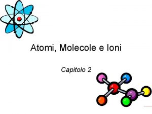 Atomi Molecole e Ioni Capitolo 2 Seconda edizione