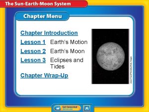 Chapter Introduction Lesson 1 Earths Motion Lesson 3