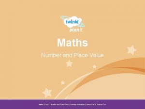 Maths Number and Place Value Year One Maths