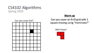 CS 4102 Algorithms Spring 2020 Can you cover