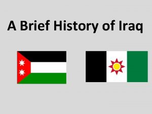 A Brief History of Iraq Map of Modern