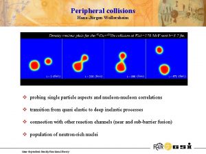 Peripheral collisions HansJrgen Wollersheim v probing single particle