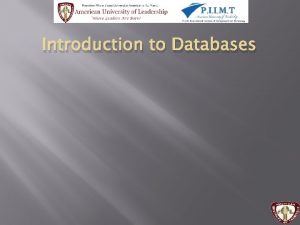 Introduction to Databases Database Management System DBMS Collection