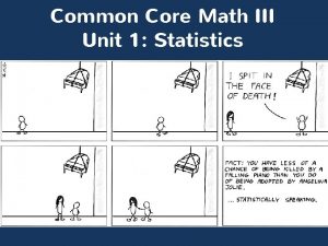 Common Core Math III Unit 1 Statistics What
