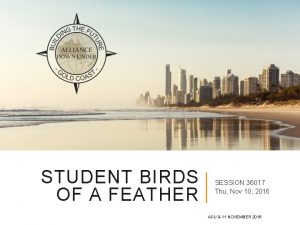 STUDENT BIRDS OF A FEATHER SESSION 36017 Thu