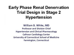 Early Phase Renal Denervation Trial Design in Stage