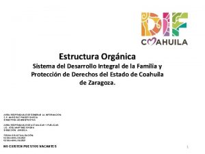 Estructura Orgnica Sistema del Desarrollo Integral de la