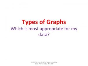 Types of Graphs Which is most appropriate for