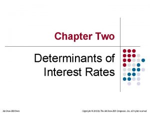 Chapter Two Determinants of Interest Rates Mc GrawHillIrwin