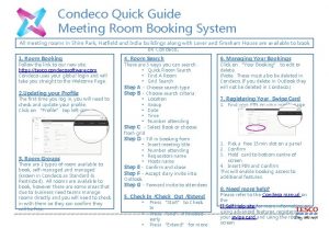 Condeco user guide