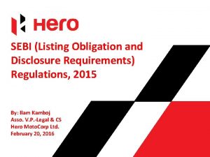 SEBI Listing Obligation and Disclosure Requirements Regulations 2015