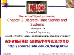 Biomedical Signal processing Chapter 2 DiscreteTime Signals and