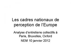 Les cadres nationaux de perception de lEurope Analyse