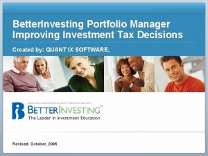 Better Investing Portfolio Manager Improving Investment Tax Decisions