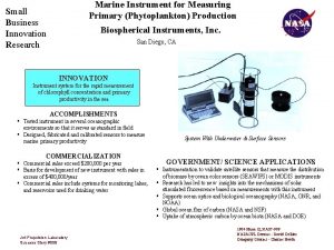 Marine Instrument for Measuring Primary Phytoplankton Production Small